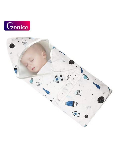 Baby Swaddle Wrap Blanket, Breathable Cotton Adjustable Swaddling Blanket for Newborn Infant Unisex 0-12 Months(Spacecraft)