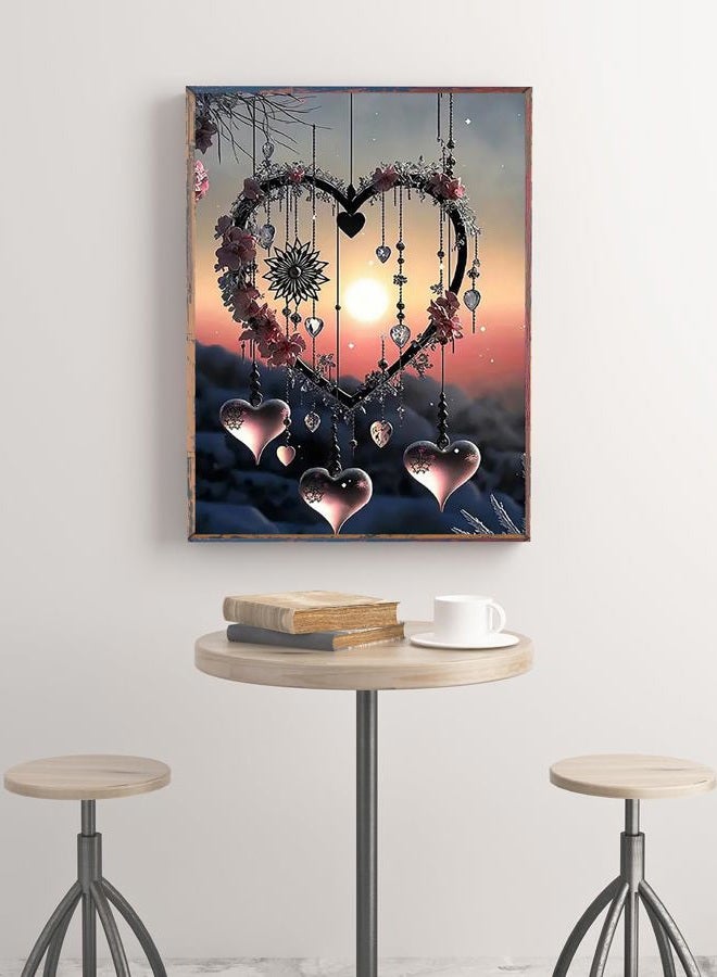 KINPLUB 5D Diamond Painting Kits for Adults, Love Heart Dream Catcher Diamond Art Kits for Adults Beginners, DIY Full Drill Round Diamond Dots, Home Wall Decor 12x16 Inch - Image 4