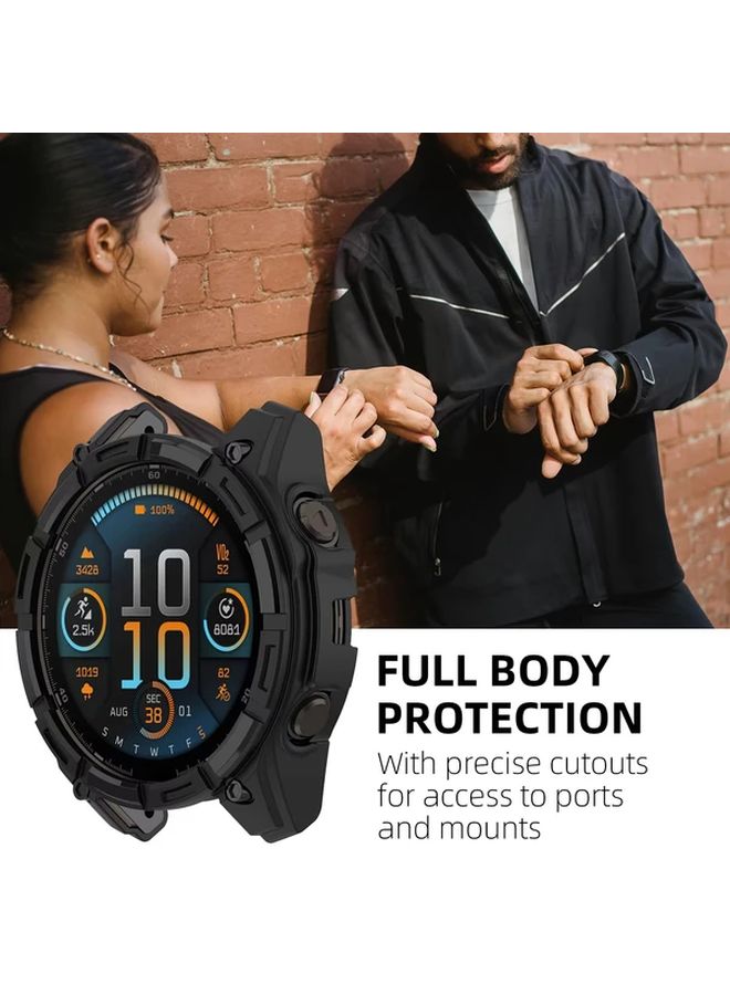 Black TPU Protective Cover for Garmin Fenix 8 43mm AMOLED Soft Silicone Bumper Case - Image 4