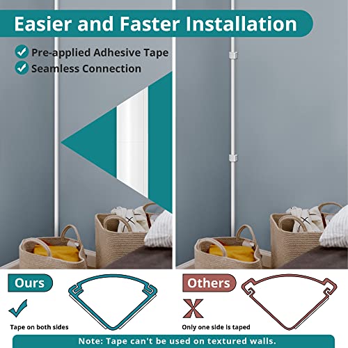 ZhiYo 136in Corner Cable Concealer, One-Cord Corner Duct, Paintable Corner Cord Cover, Cable Management Channel for Wall Corner, Floor Baseboard, Ceiling, Black - Image 4