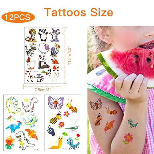 ELEPHANTBOAT® 12 Sheets Glow Fake Temporary Masquerade Luminous Cartoon Fun Tattoo Sticker for Kids/Boys & Girls Party Supplies White - Image 5