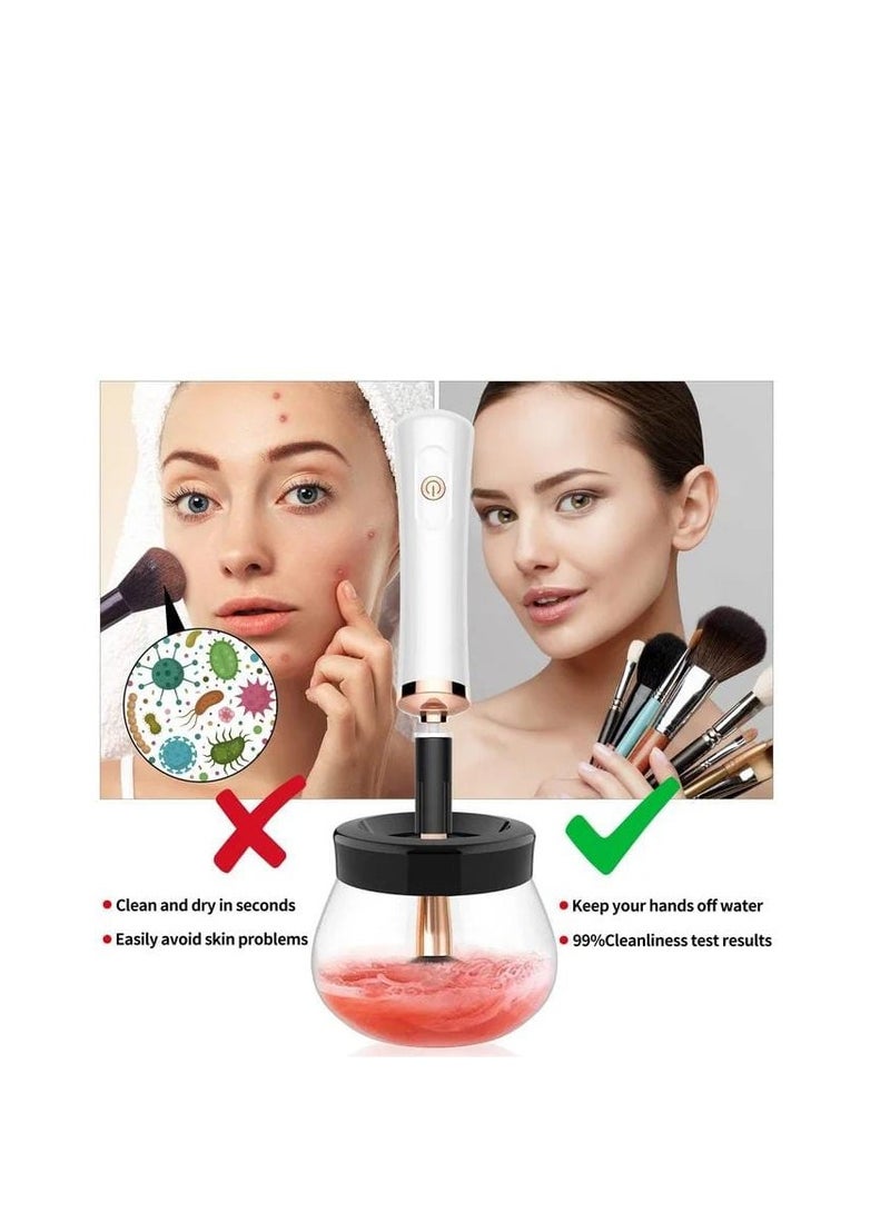 جهاز تنظيف دوار واحترافي لفرش المكياج أبيض/ أسود - Image 2