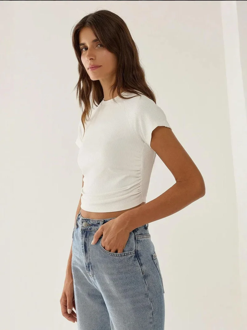 HICCUP Ruched Detail Crop Top