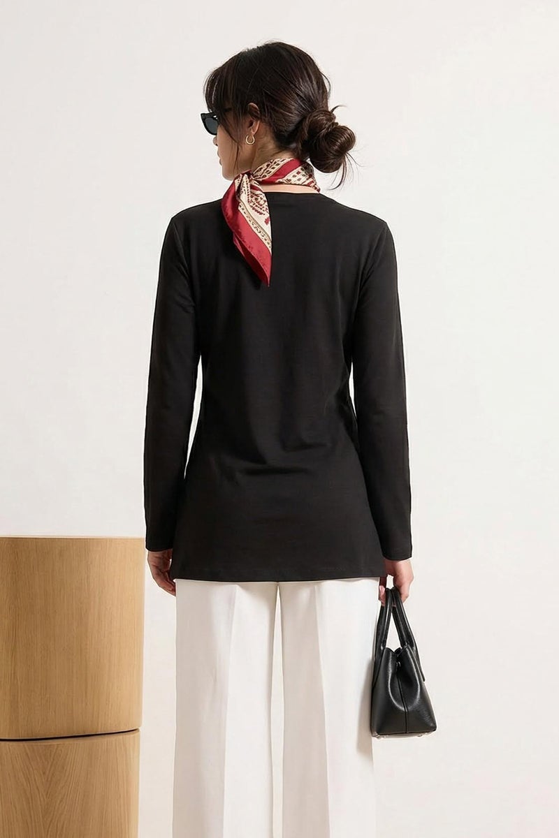 trendyol Black Regular Single Jersey Plain Knitted Tctss26Uk00007 - Image 3