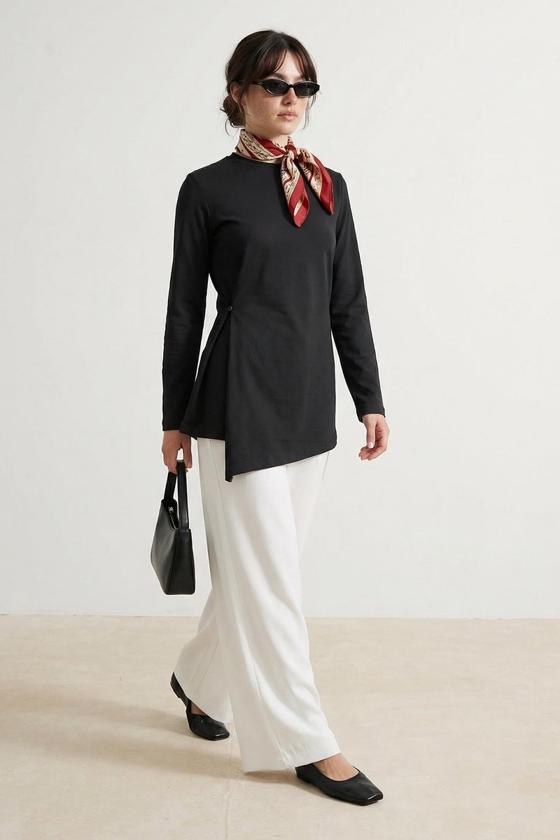trendyol Black Regular Single Jersey Plain Knitted Tctss26Uk00007 - Image 1