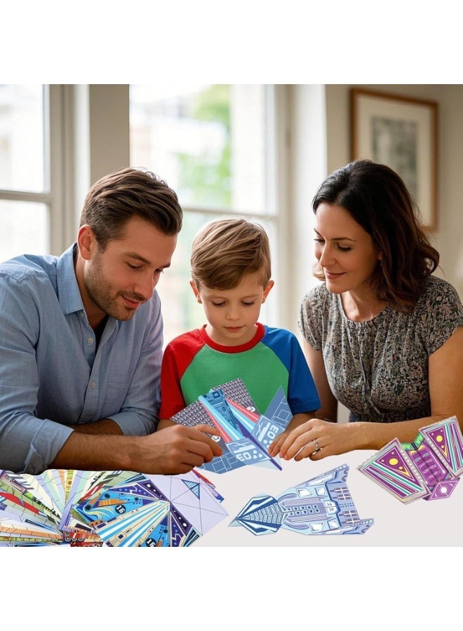 fantasize 32 Sheets of Colorful Origami Paper, Paper Airplane Kits with 16 Classic Designs, World Record Paper Planes, Airplane Gifts for Boys and Girls Ages 6-12+ - Image 4