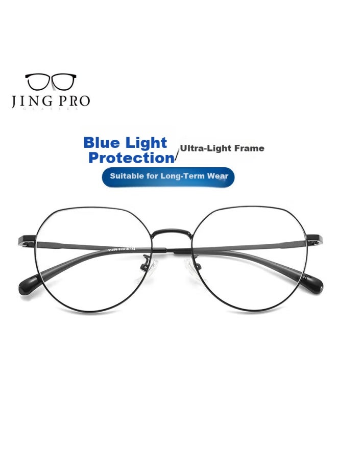Mirror State Jingbang Anti-blue Light Gl For Women Men, Polygon Frame With Prescription Lenses, Black - Image 1