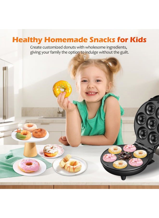KEINVE Mini Donut Waffle Cake Maker, 7 Slots for Home Baking, Great for Breakfast, Snacks, Desserts and More - Image 2