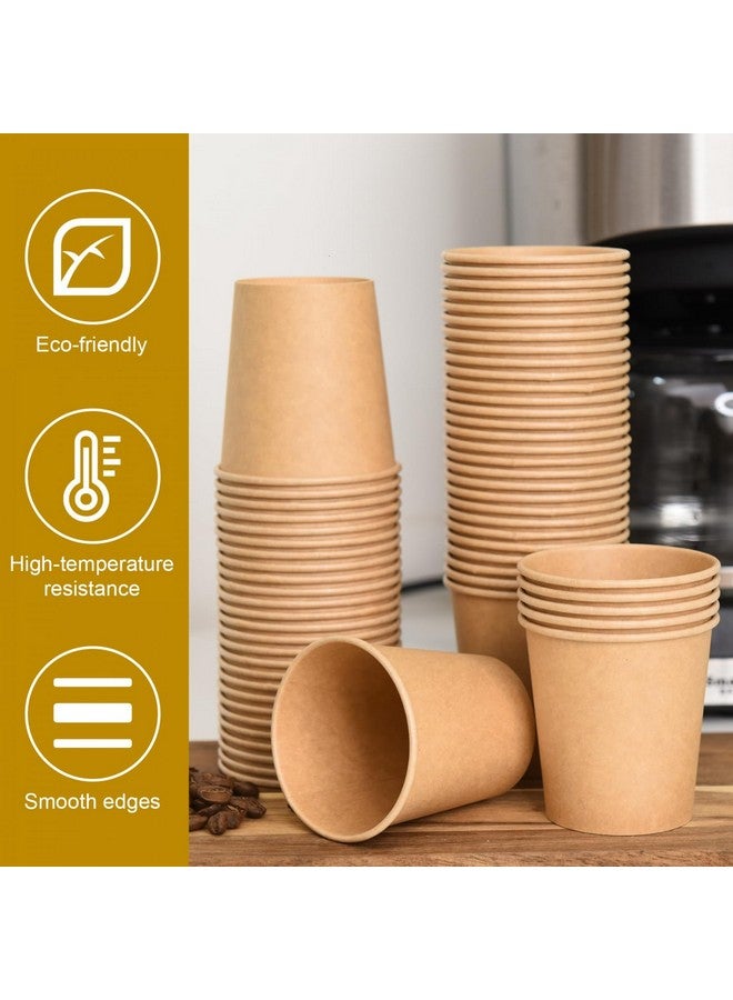 Vumdua Vumdua 300 Pcs 6 oz Kraft Paper Cups - Disposable Paper Cups Hot Cold Beverage Drinking Cup for Coffee, Water, Tea, Juice, Espresso & Cortado  - Image 5