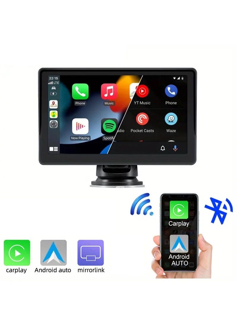 Generic - Wireless Apple Carplay & Android Auto for Car Stereo, Portable 7 Inch Apple Car Play Touch Screen Sync GPS Navigation Audio Car Radio Receiver for Car, Bluetooth, Siri, Multimedia Player, FM - Image 1