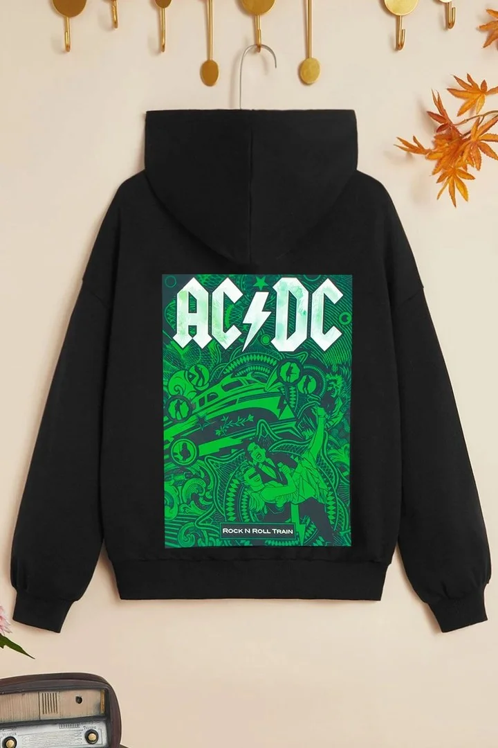 ONLYTRENDWEAR Childrens Acdc Printed Sweatshirt 3-4 Years Old Black