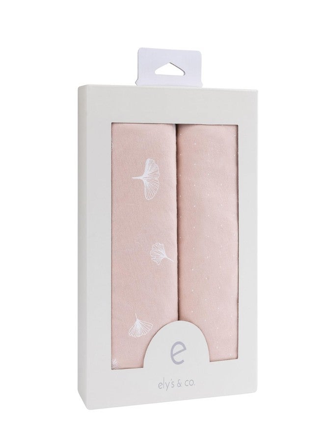 Ely's & Co. Ely’s & Co. Changing Pad Cover, Diaper Changing Table Sheets, 2 Pack, Cradle Sheet Set for Baby Girls, 100% Jersey Knit Cotton, Pink Gingko Collection, 32”x16”x5” - Image 4