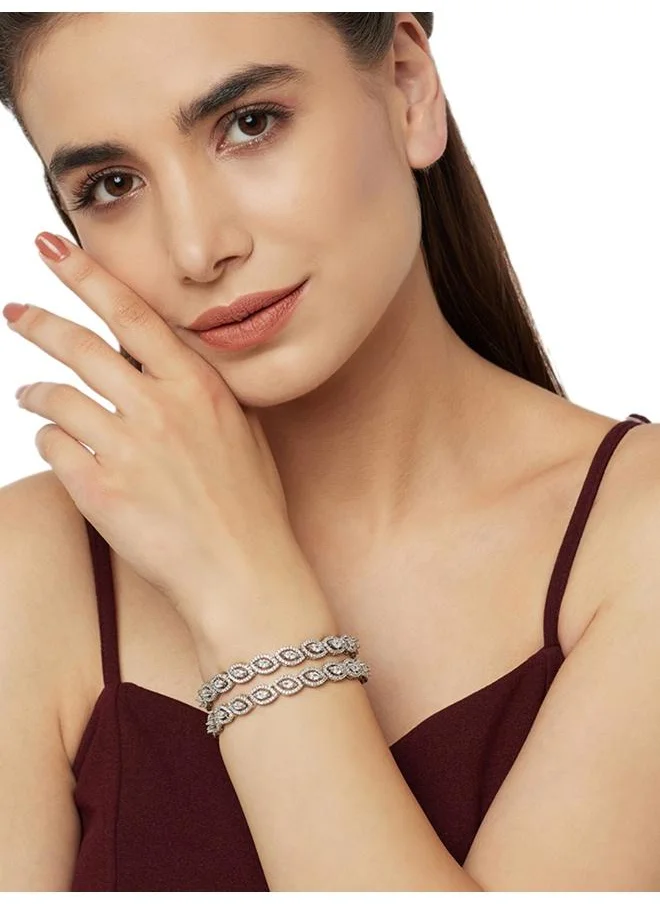 فويلا CZ Elegance Shiny Stones Designer Bangles