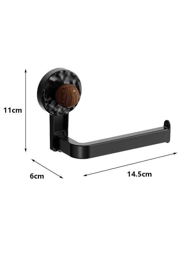 فلاي رود حامل مناديل ورقية بكوب شفط، حامل ورق تواليت مثبت على الحائط، رفوف تعليق مناديل تواليت ذاتية اللصق سهلة التركيب، أسود - Image 2