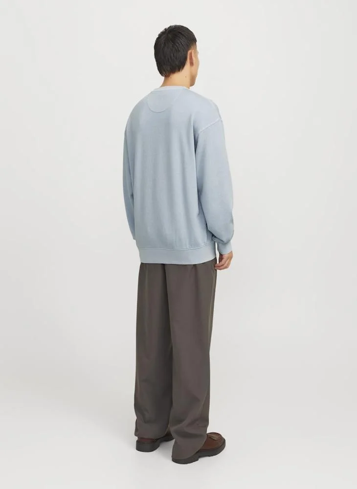 JACK & JONES Solid Regular Fit Crew Neck Sweatshirt