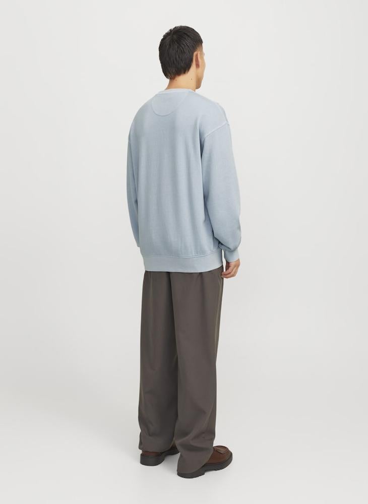 JACK & JONES Solid Regular Fit Crew Neck Sweatshirt - Image 2