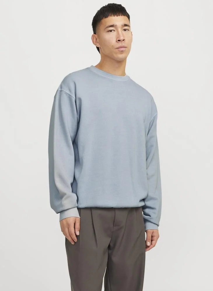 JACK & JONES Solid Regular Fit Crew Neck Sweatshirt
