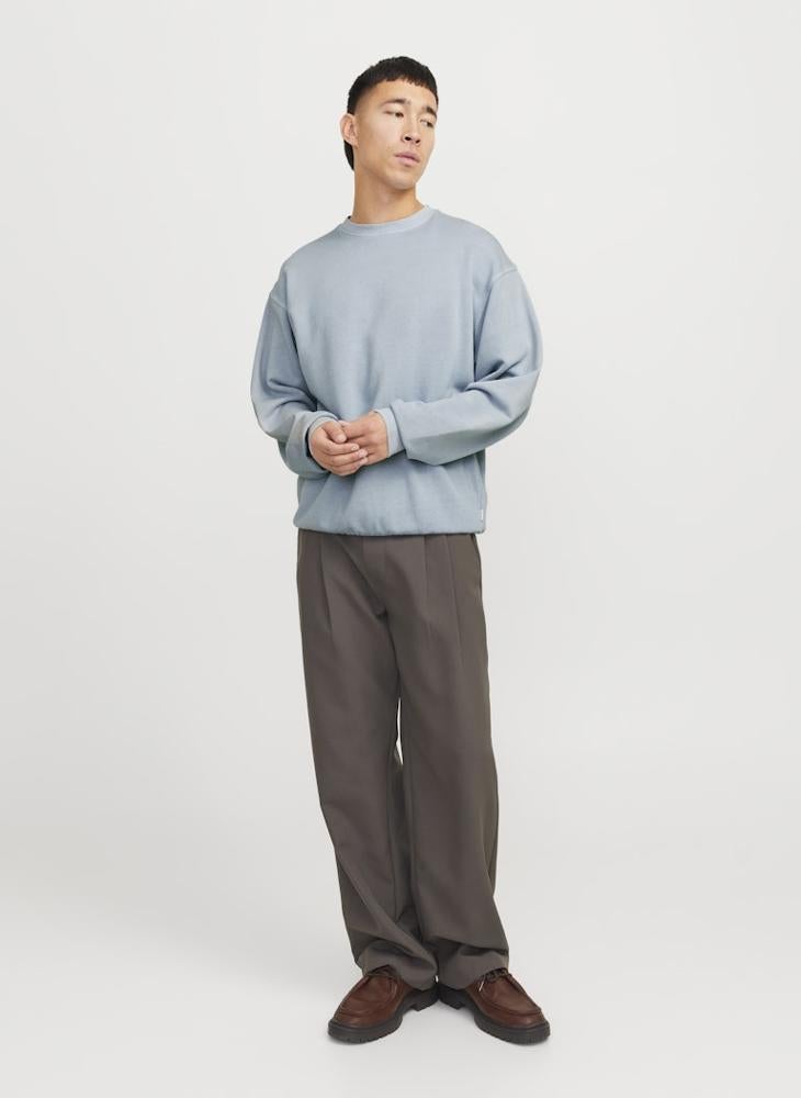 JACK & JONES Solid Regular Fit Crew Neck Sweatshirt - Image 4