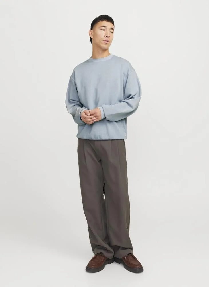 JACK & JONES Solid Regular Fit Crew Neck Sweatshirt