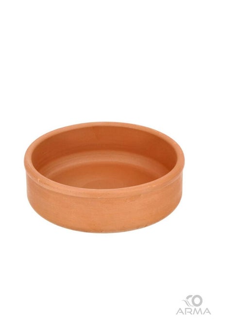 Solid decorative pottery casserole that can withstand direct temperatures