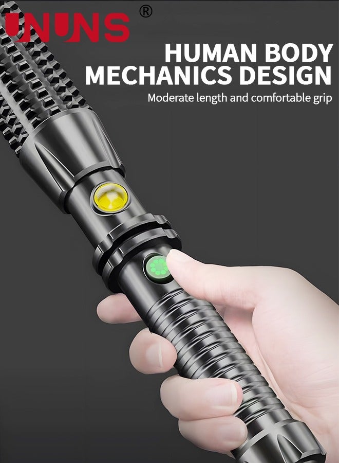 UNUNS USB Rechargeable Led Flashlight High Lumens, Bright LED Tactical Flashlight, 3 Modes Adjustable Zoomable Emergency Waterproof Flashlight - Image 3