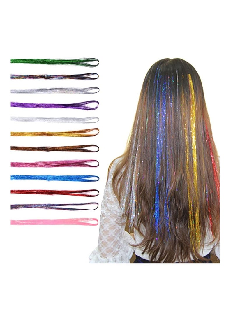 AMM Hair Extension Tinsel Mixed Colors Glitter Hair Extensions for Women Girls Hair Accessories 5 PCS - Image 3