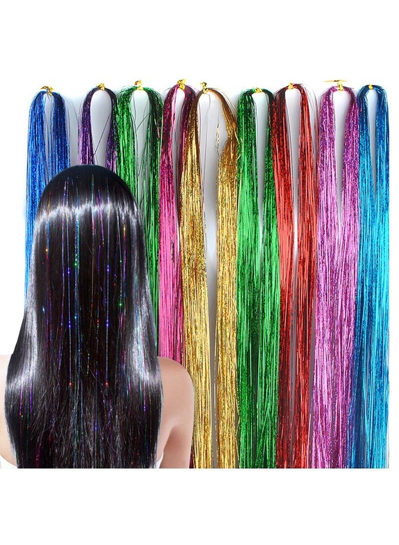 AMM Hair Extension Tinsel Mixed Colors Glitter Hair Extensions for Women Girls Hair Accessories 5 PCS - Image 4