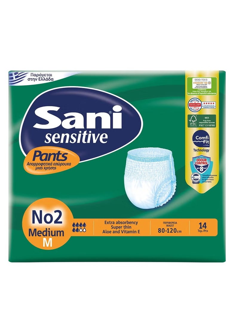 Sani Sensitive Pants Adult Diapers Medium 14 Pieces 