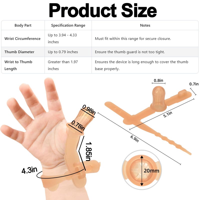 Elfzone Thumb Sucking Stop for Kids - 15 Months Baby - Adjustable Thumb Guard for Thumb Sucking Silicone Thumb Sucking Treatment Kit,Suitable for 0.5-0.7"Thumbs and 1.6-1.95" Wide Wrist - Image 2