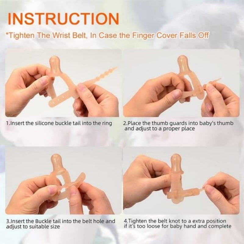 Elfzone Thumb Sucking Stop for Kids - 15 Months Baby - Adjustable Thumb Guard for Thumb Sucking Silicone Thumb Sucking Treatment Kit,Suitable for 0.5-0.7"Thumbs and 1.6-1.95" Wide Wrist - Image 4