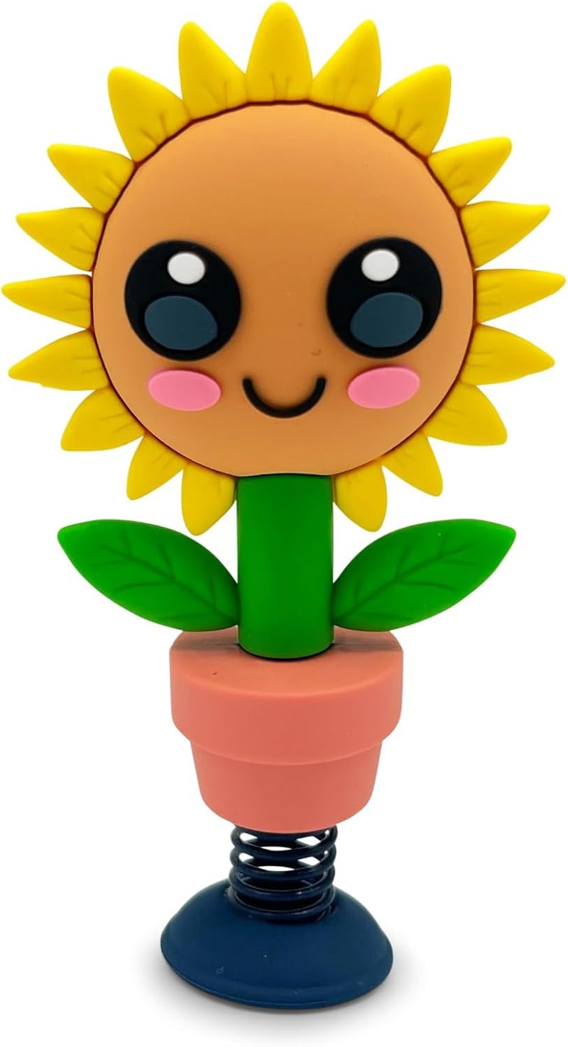 GOOFBALLS Sunflower Dashboard Dancer – Smiling Sunflower Car Accessory with Soaking Up The Sun Vibes – Fun Gift for Nature and Plant Lovers Bobblehead for Your Car Dashboard - Image 1