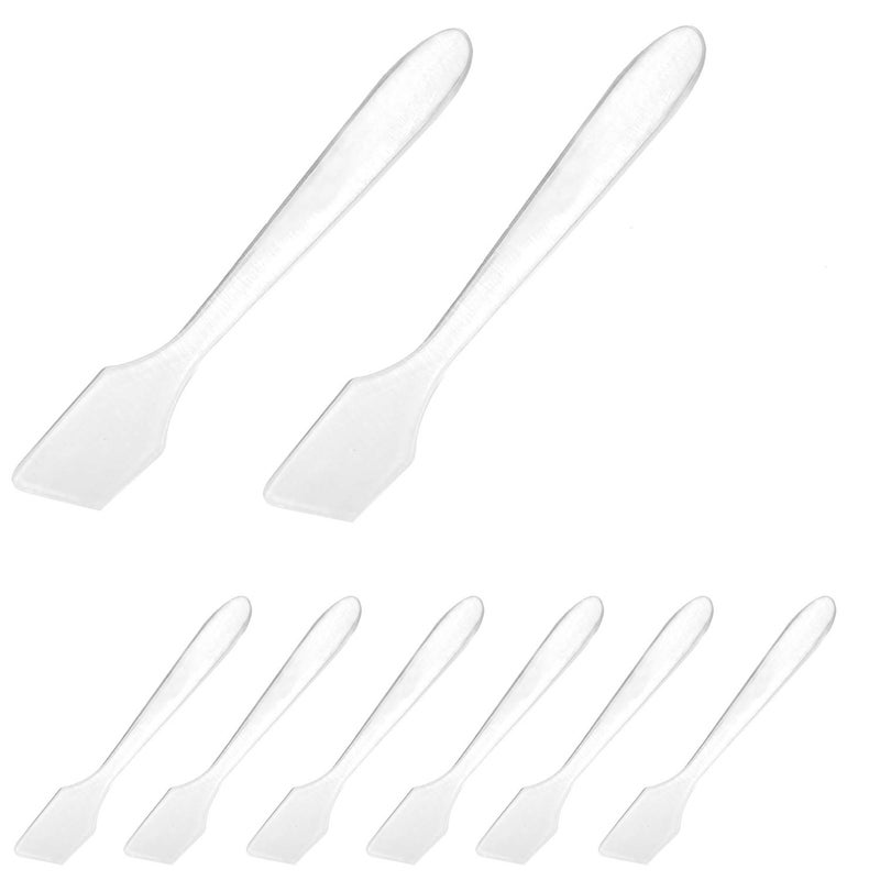 SumDirect Mini Spatulas 100 Pcs Face Spatula Cosmetic Spatula Frosted Clear Disposable Plastic Makeup Spatulas Mini