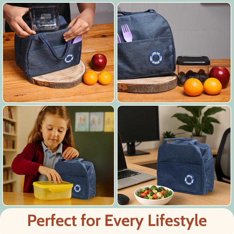 Clazkit Insulated Travel Lunch/Tiffin/Storage Bag for Office, College & School (Color May Vary) (Cotton) - Image 4