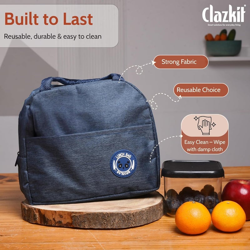 Clazkit Insulated Travel Lunch/Tiffin/Storage Bag for Office, College & School (Color May Vary) (Cotton) - Image 5