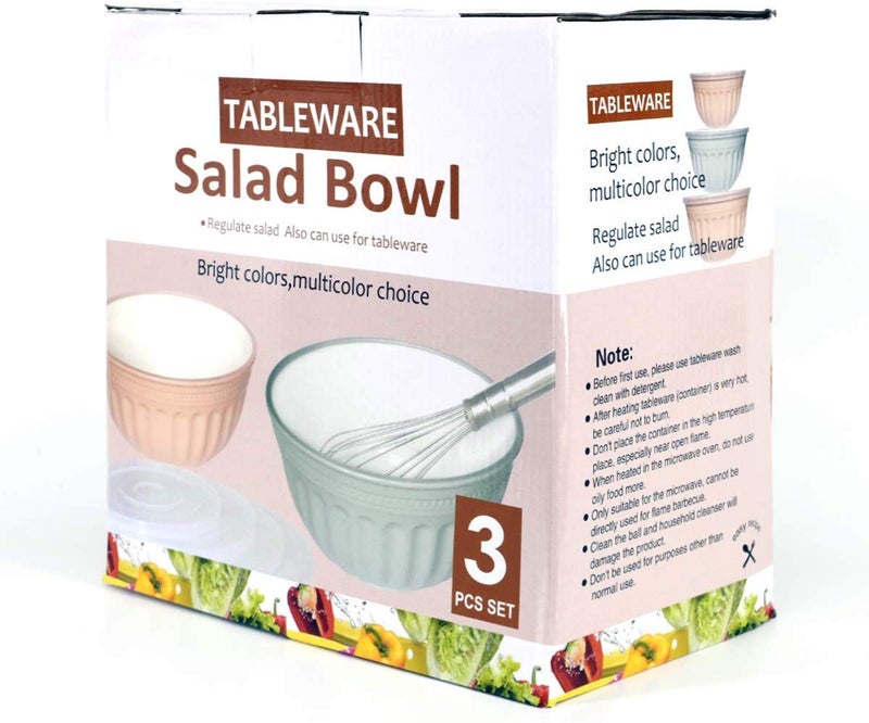 Credly Plastic StorageFruitsSalad Bowls Set 3Pieces - Image 1