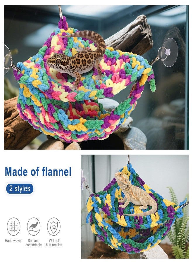 Mogoko 2Pcs Reptile Lizard Hammock, Double-Layer Thicker Soft Reptile Hammock, Swing Hanging Breathable Bed with Strong Adhesive Hooks, for Lizard Gecko Chameleon Iguana Bearded Dragon - Image 5