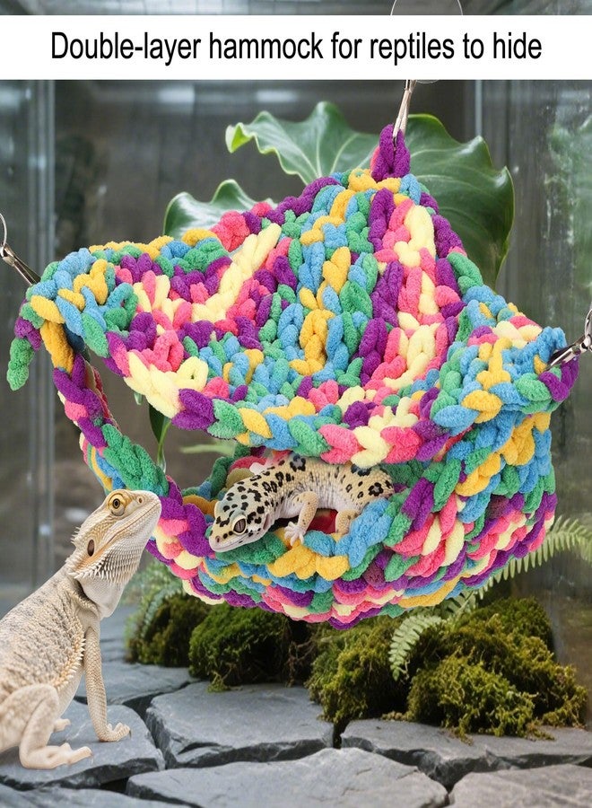 Mogoko 2Pcs Reptile Lizard Hammock, Double-Layer Thicker Soft Reptile Hammock, Swing Hanging Breathable Bed with Strong Adhesive Hooks, for Lizard Gecko Chameleon Iguana Bearded Dragon - Image 3