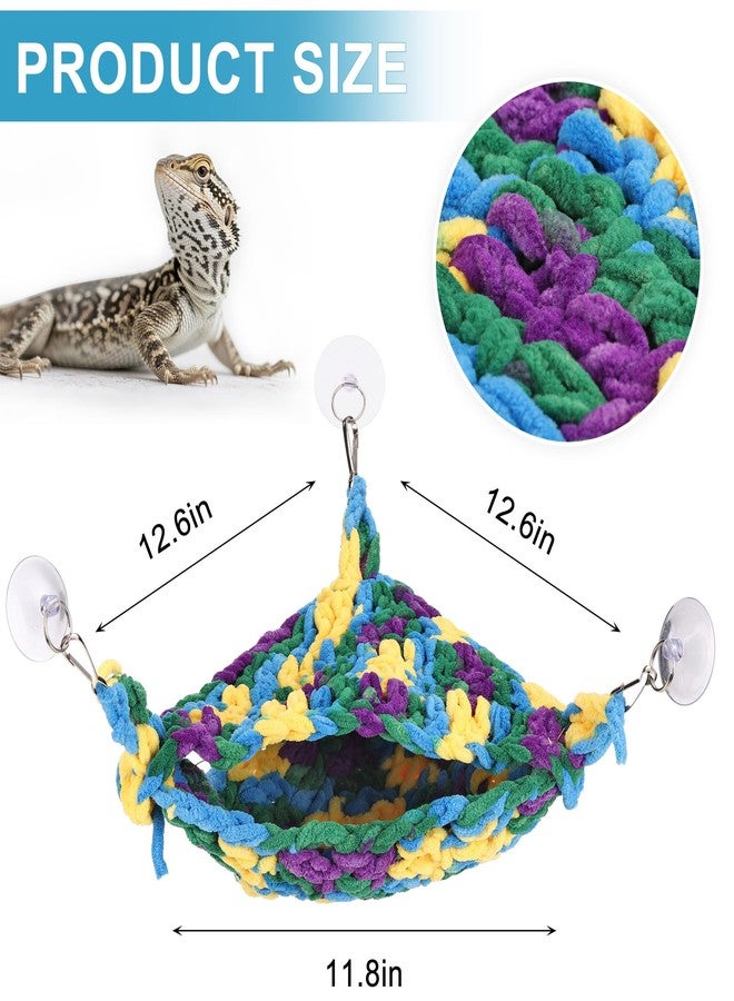 Mogoko 2Pcs Reptile Lizard Hammock, Double-Layer Thicker Soft Reptile Hammock, Swing Hanging Breathable Bed with Strong Adhesive Hooks, for Lizard Gecko Chameleon Iguana Bearded Dragon - Image 4
