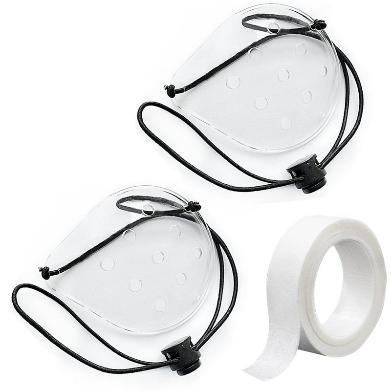 Vandorla Eye Shield 2 Pcs Plastic Shield Patch for Surgery Covering Breathable Protection With 1 Roll Tape 2 Elastic Rope Clear - Image 3