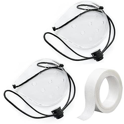 Vandorla Eye Shield 2 Pcs Plastic Shield Patch for Surgery Covering Breathable Protection With 1 Roll Tape 2 Elastic Rope Clear - Image 2