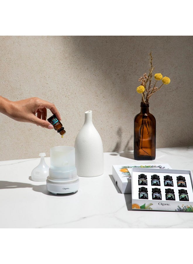 Cliganic Ceramic Aromatherapy Diffuser For Essential Oils (White) 7 Color Lights Cool Mist Auto Shut Off For Home & Office  - Image 4