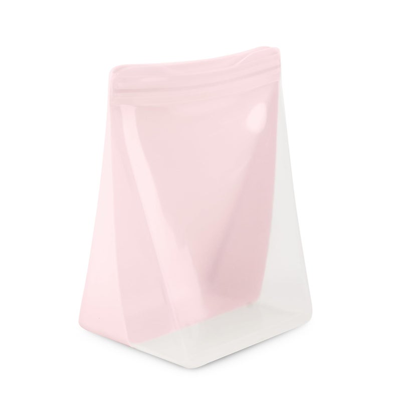 WP Porter Silicone Reusable Storage Bag Sandwich 36oz StandUp Blush Food Storage Container Microwave and Dishwasher Safe Easy Cleaning