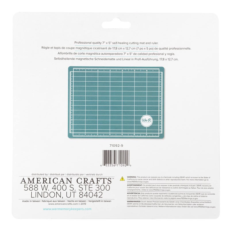 We R Memory Keepers Trimmer & Mat, 7x5, Magnetic Cutting Mat And Mini Ruler, Craft Supplies Trimming Tools Ruler Paper Crafts - Image 2