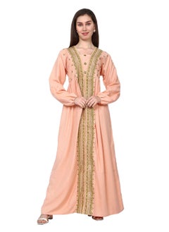 UNIQUE THREAD EMBROIDERY LONG VISCOSE ARABIC KAFTAN JALABIYA DRESS