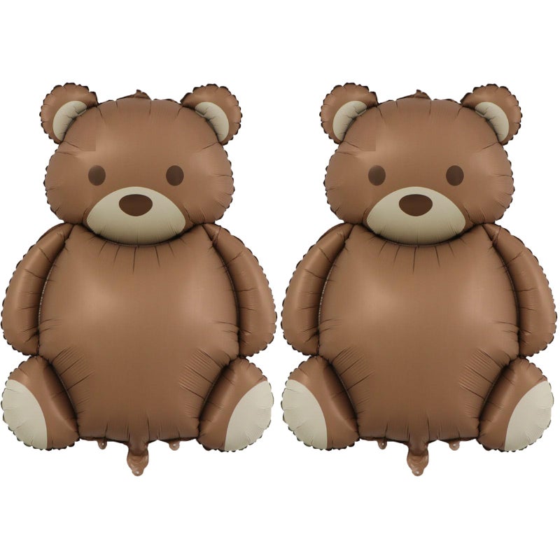 SAMOKA Large Little Bear Foil Balloonsï¼Œ2 PCS 35 Inch Little Bear Theme Party Suppliesï¼ŒJungle Safari Theme Baby Shower Birthday Party Decorations - Image 1