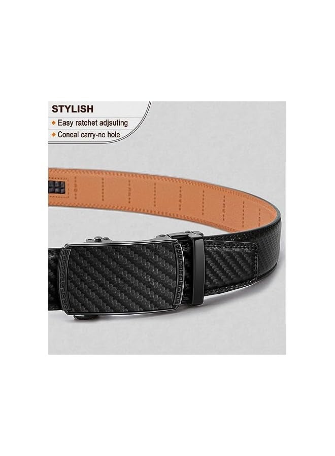 PROMASS Men Belts, Ratchet Sliding Belt Adjustable For Mens Dress Casual Pant , Cut for Fit(Set of 2,length:50 in)  - Image 2