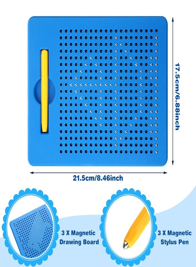Yexiya 3 Pcs Magnetic Drawing Board for Kids, Toddler Travel Drawing Kit Magnet Sketch Thread Board with Stylus Pen and Beads Toy for Child Quiet Time Activities(Multicolor,7 x 8.5 Inches) - Image 2