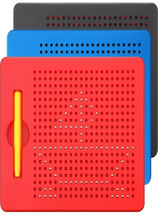 Yexiya 3 Pcs Magnetic Drawing Board for Kids, Toddler Travel Drawing Kit Magnet Sketch Thread Board with Stylus Pen and Beads Toy for Child Quiet Time Activities(Multicolor,7 x 8.5 Inches) - Image 1
