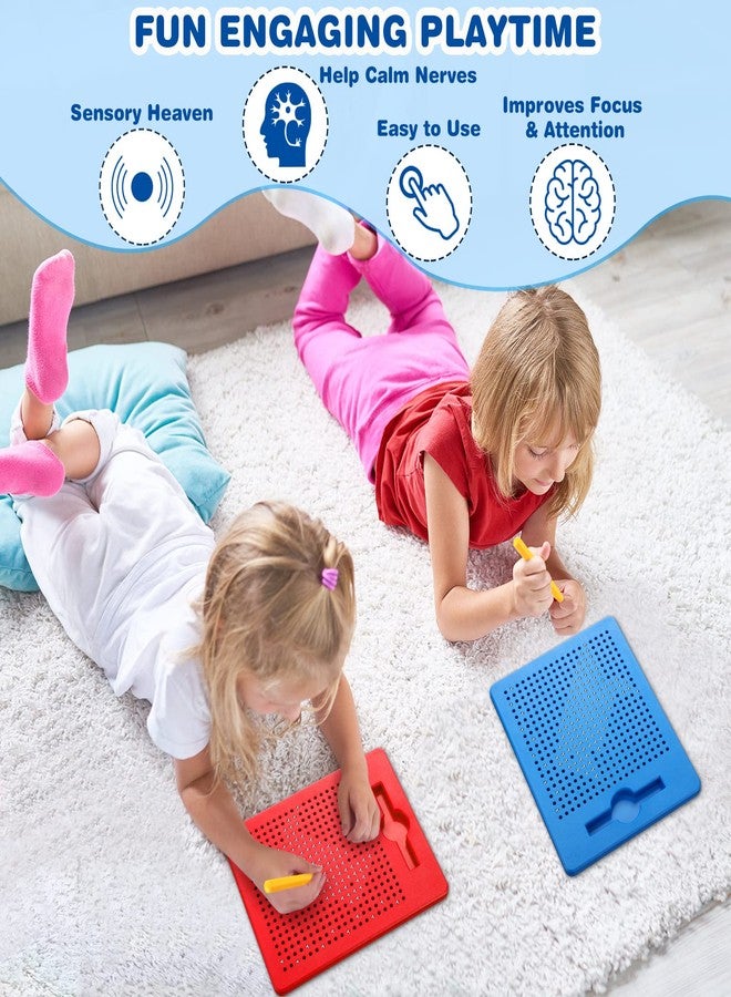 Yexiya 3 Pcs Magnetic Drawing Board for Kids, Toddler Travel Drawing Kit Magnet Sketch Thread Board with Stylus Pen and Beads Toy for Child Quiet Time Activities(Multicolor,7 x 8.5 Inches) - Image 4