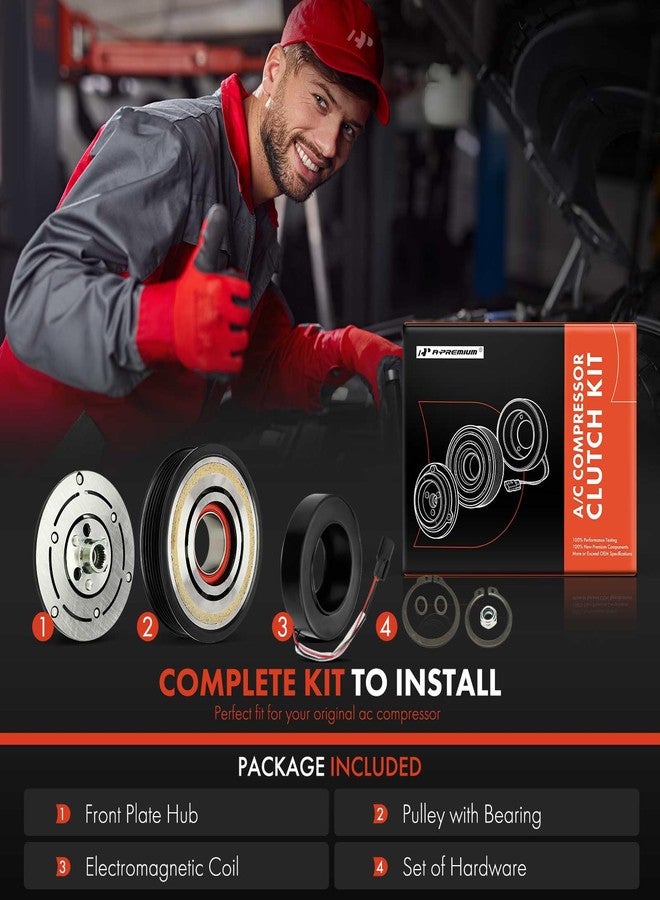A-Premium Air Conditioner AC Compressor Clutch Kit Compatible with Nissan Sentra 2013-2019 1.6L 1.8L - Image 2